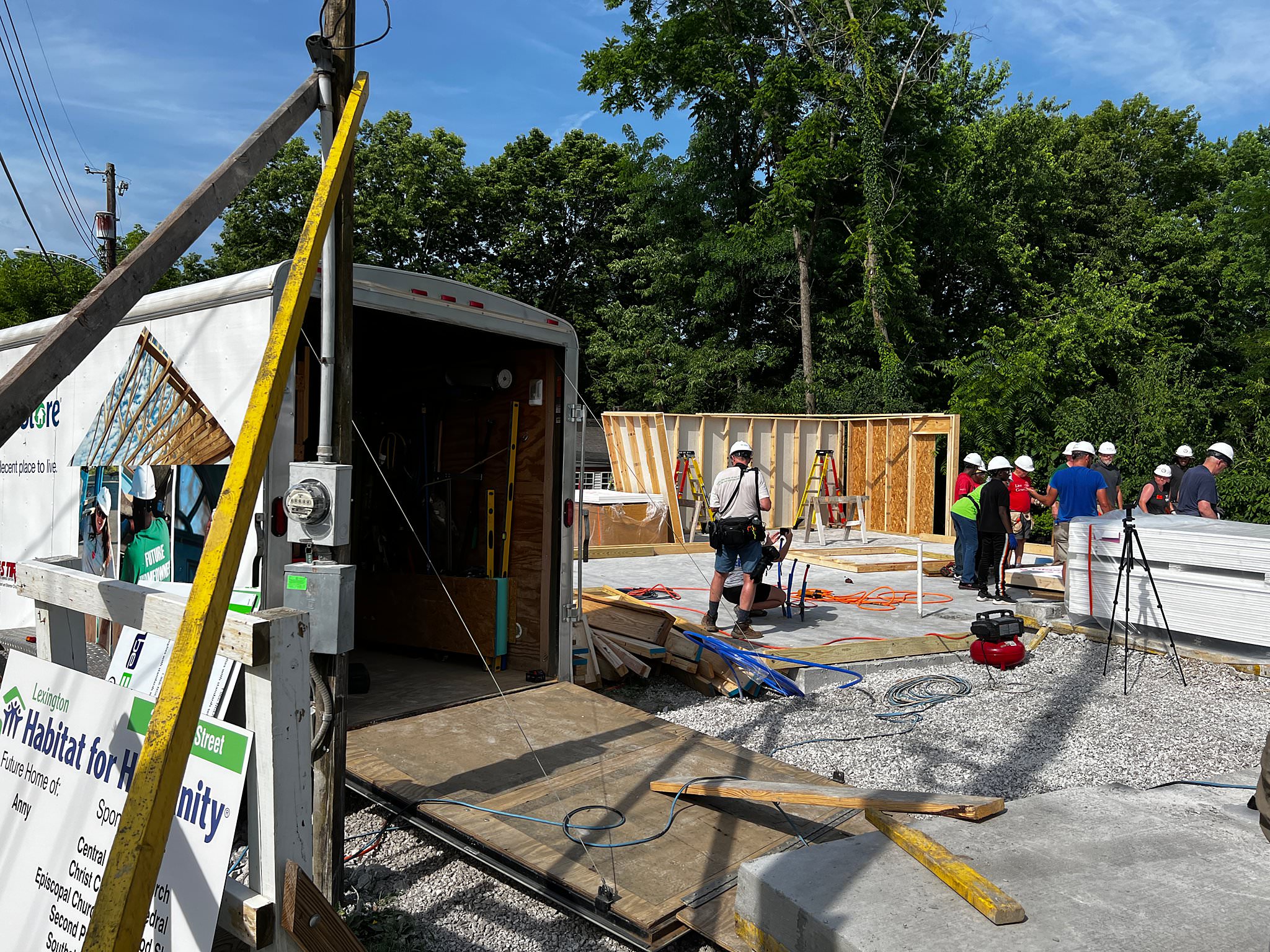 Participants working at Habitat for Humanity